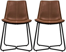 Load image into Gallery viewer, Hawking Brown Faux Leather Dining Chairs (Pair)