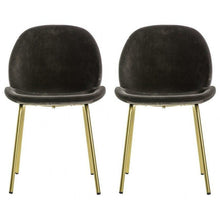 Load image into Gallery viewer, Flanagan Chocolate Brown Velvet Dining Chairs (Pair)