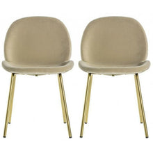 Load image into Gallery viewer, Flanagan Oatmeal Velvet Dining Chairs (Pair)