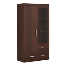 Load image into Gallery viewer, Imperial Dark Mahogany Melamine 2 Door 3 Drawer Glazed Display Cabinet