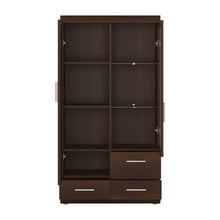 Load image into Gallery viewer, Imperial Dark Mahogany Melamine 2 Door 3 Drawer Glazed Display Cabinet