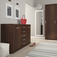 Load image into Gallery viewer, Imperial Dark Mahogany Melamine 2 Door 5 Drawer Sideboard