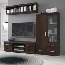 Load image into Gallery viewer, Imperial Dark Mahogany Melamine 2 Door 3 Drawer Glazed Display Cabinet