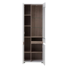 Load image into Gallery viewer, Chelsea Living White Tall Glazed Narrow Display Cabinet with a Truffle Oak Trim (Left Display)