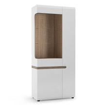 Load image into Gallery viewer, Chelsea Living White Tall Glazed Wide Display Cabinet with a Truffle Oak Trim (Right Display)