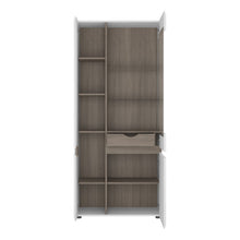 Load image into Gallery viewer, Chelsea Living White Tall Glazed Wide Display Cabinet with a Truffle Oak Trim (Left Display)