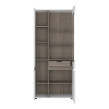 Load image into Gallery viewer, Chelsea Living White Tall Glazed Wide Display Cabinet with a Truffle Oak Trim (Right Display)