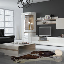 Load image into Gallery viewer, Chelsea Living White Tall Glazed Wide Display Cabinet with a Truffle Oak Trim (Left Display)