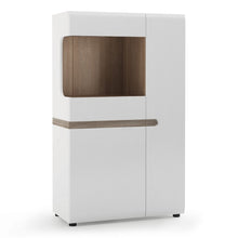 Load image into Gallery viewer, Chelsea Living White Low Display Cabinet with a Truffle Oak Trim