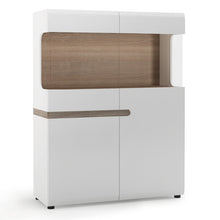 Load image into Gallery viewer, Chelsea Living White Low Wide Display Cabinet with a Truffle Oak Trim