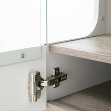 Load image into Gallery viewer, Chelsea Living White Low Wide Display Cabinet with a Truffle Oak Trim