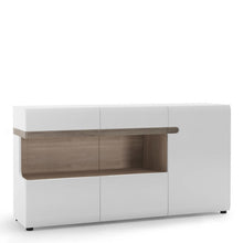 Load image into Gallery viewer, Chelsea Living White 3 Door Glazed Sideboard with a Truffle Oak Trim