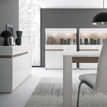 Load image into Gallery viewer, Chelsea Living White 2 Drawer 3 Door Sideboard with a Truffle Oak Trim