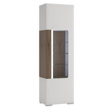 Load image into Gallery viewer, Toronto Tall Narrow glazed display cabinet with internal shelves with Plexi Lighting
