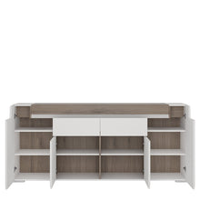 Load image into Gallery viewer, Toronto Wide 4 Door 2 Drawer Sideboard with Plexi Lighting