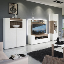 Load image into Gallery viewer, Toronto Tall Narrow glazed display cabinet with internal shelves with Plexi Lighting