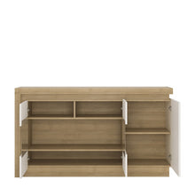 Load image into Gallery viewer, Lyon Riviera Oak/White High Gloss 3 Door Glazed Sideboard