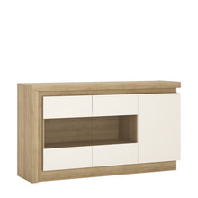 Load image into Gallery viewer, Lyon Riviera Oak/White High Gloss 3 Door Glazed Sideboard