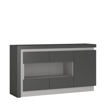 Load image into Gallery viewer, Lyon Platinum/Light Grey Gloss 3 Door Glazed Sideboard