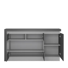 Load image into Gallery viewer, Lyon Platinum/Light Grey Gloss 3 Door Glazed Sideboard