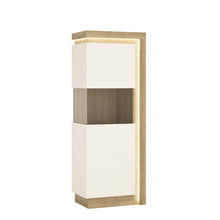 Load image into Gallery viewer, Lyon Riviera Oak/White High Gloss Narrow Display Cabinet (Left Hand)