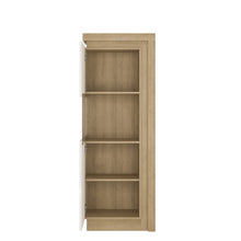 Load image into Gallery viewer, Lyon Riviera Oak/White High Gloss Narrow Display Cabinet (Left Hand)