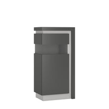 Load image into Gallery viewer, Lyon Platinum/Light Grey Gloss Short Narrow Display Cabinet (Right or Left Hand)