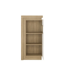 Load image into Gallery viewer, Lyon Riviera Oak/White High Gloss Short Narrow Display Cabinet (Right Hand)