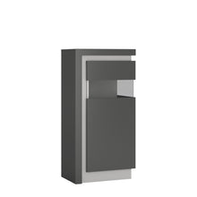 Load image into Gallery viewer, Lyon Platinum/Light Grey Gloss Short Narrow Display Cabinet (Right or Left Hand)