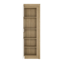 Load image into Gallery viewer, Lyon Riviera Oak/White High Gloss Tall Narrow Display Cabinet (Left Hand)