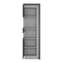 Load image into Gallery viewer, Lyon Platinum/Light Grey Gloss Tall Narrow Display Cabinet (Right or Left Hand)
