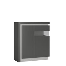 Load image into Gallery viewer, Lyon Platinum/Light Grey Gloss 2 Door Designer Display Cabinet (Right Door Display)