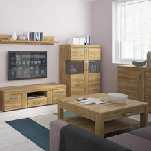 Load image into Gallery viewer, Cortina Grandson Oak Low Wide 2 Door Display Cabinet