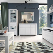 Load image into Gallery viewer, Novi Alpine White 3 Door 3 Drawer Sideboard