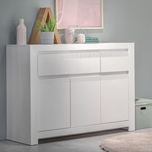 Load image into Gallery viewer, Novi Alpine White 3 Door 3 Drawer Sideboard