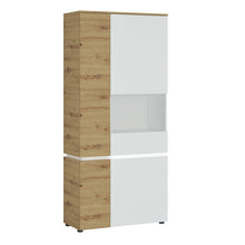 Load image into Gallery viewer, Luci White and Oak 4 Door Tall Display Cabinet with LED lighting (Right Hand)