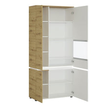 Load image into Gallery viewer, Luci White and Oak 4 Door Tall Display Cabinet with LED lighting (Right Hand)