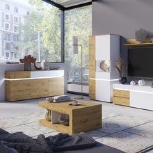 Load image into Gallery viewer, Luci White and Oak 4 Door Tall Display Cabinet with LED lighting (Right Hand)