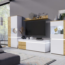 Load image into Gallery viewer, Luci White and Oak 4 Door Tall Display Cabinet with LED lighting (Left Hand)