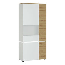 Load image into Gallery viewer, Luci White and Oak 4 Door Tall Display Cabinet with LED lighting (Left Hand)