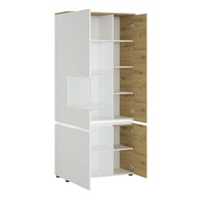 Load image into Gallery viewer, Luci White and Oak 4 Door Tall Display Cabinet with LED lighting (Left Hand)