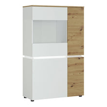 Load image into Gallery viewer, Luci White and Oak 4 Door Low Display Cabinet with LED lighting