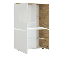 Load image into Gallery viewer, Luci White and Oak 4 Door Low Display Cabinet with LED lighting