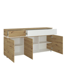 Load image into Gallery viewer, Luci White and Oak 3 Door 2 Drawer Sideboard with LED lighting