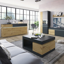 Load image into Gallery viewer, Luci Platinum and Oak 4 Door Tall Display Cabinet with LED lighting (Left Hand)
