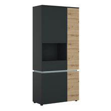 Load image into Gallery viewer, Luci Platinum and Oak 4 Door Tall Display Cabinet with LED lighting (Left Hand)