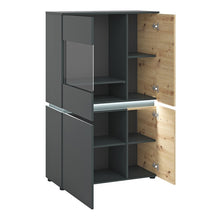 Load image into Gallery viewer, Luci Platinum and Oak 4 Door Low Display Cabinet with LED lighting