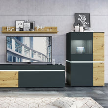 Load image into Gallery viewer, Luci Platinum and Oak 4 Door Low Display Cabinet with LED lighting