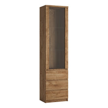 Load image into Gallery viewer, Fribo Tall Narrow 1 Door 3 Drawer Glazed, Oak Display Cabinet