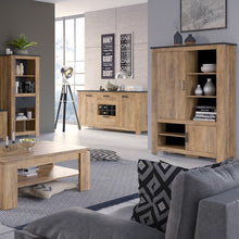 Load image into Gallery viewer, Rapallo Chestnut/Matera Grey 2 Doors 5 Shelves Display Cabinet